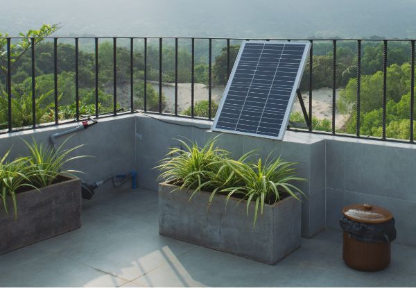 Solarpanel auf der Terrase